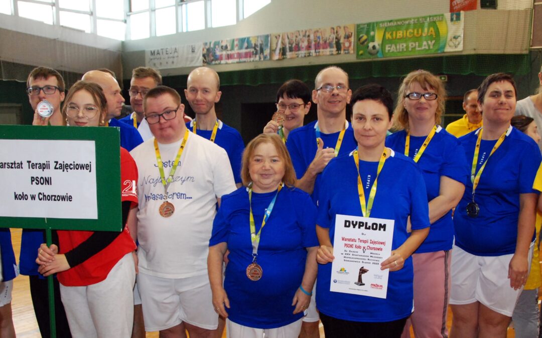 Drużyna sportowa WTZ na spartakiadzie w Siemianowicach Śl.